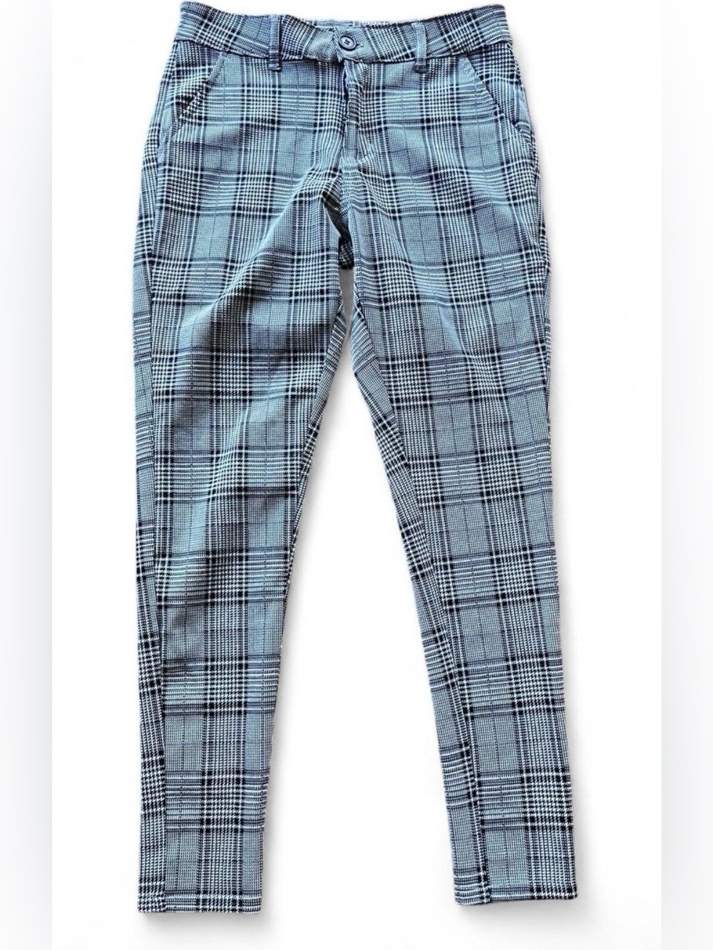 Legend Women’s Plaid Stretch Leggings - White/Black